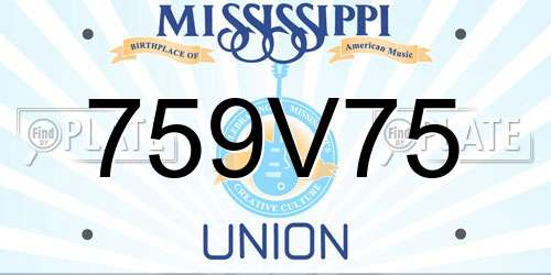 759V75 Mississippi License Plate