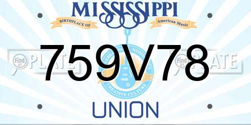 759V78 Mississippi License Plate