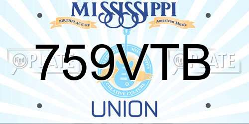 759VTB Mississippi License Plate