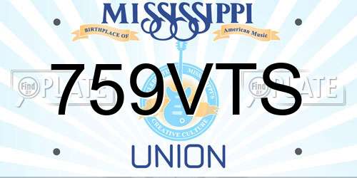 759VTS Mississippi License Plate