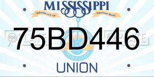 75BD446 Mississippi License Plate