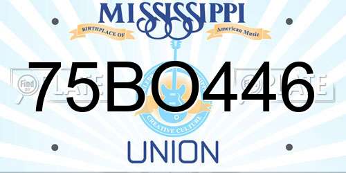75BO446 Mississippi License Plate