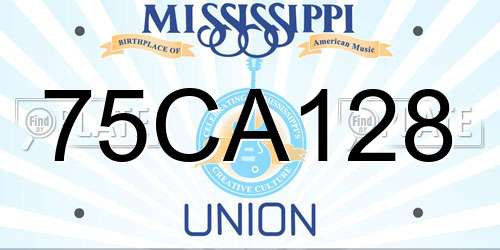 75CA128 Mississippi License Plate