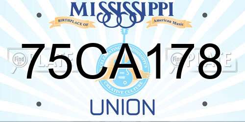 75CA178 Mississippi License Plate