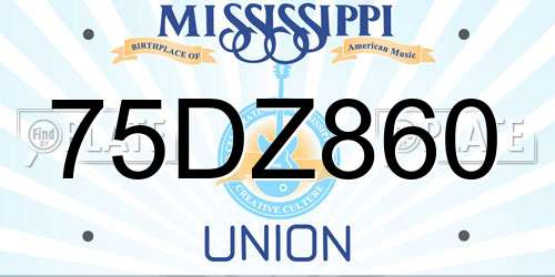 75DZ860 Mississippi License Plate