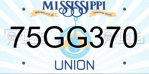 75GG370 Mississippi License Plate