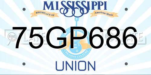 75GP686 Mississippi License Plate