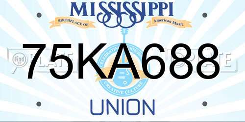 75KA688 Mississippi License Plate
