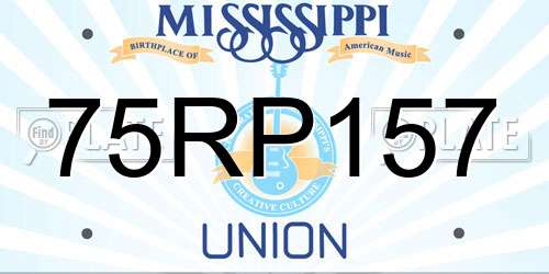 75RP157 Mississippi License Plate