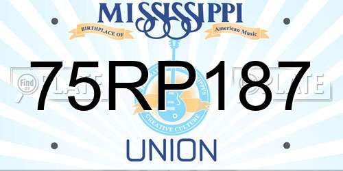 75RP187 Mississippi License Plate