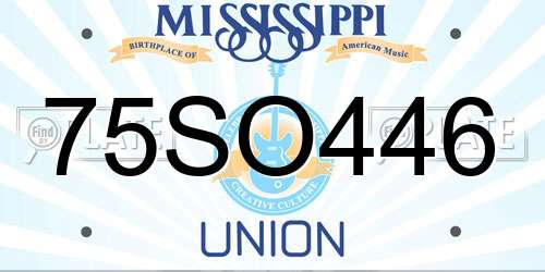 75SO446 Mississippi License Plate