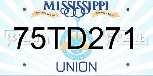 75TD271 Mississippi License Plate