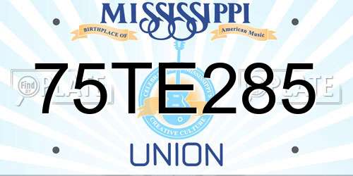 75TE285 Mississippi License Plate