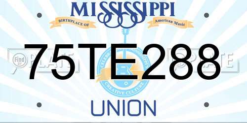 75TE288 Mississippi License Plate