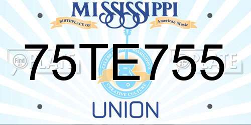 75TE755 Mississippi License Plate
