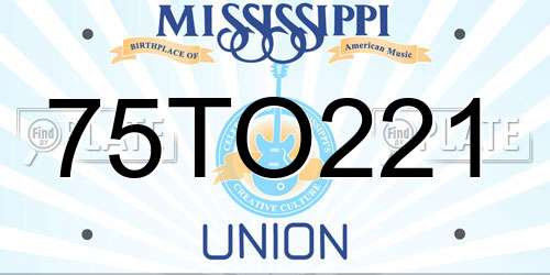 75TO221 Mississippi License Plate