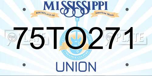 75TO271 Mississippi License Plate