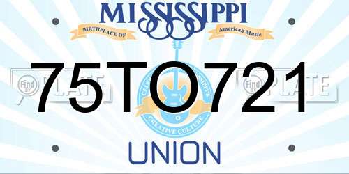 75TO721 Mississippi License Plate