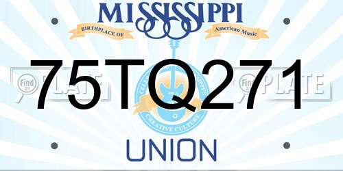 75TQ271 Mississippi License Plate