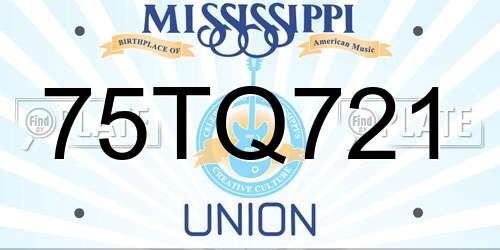 75TQ721 Mississippi License Plate