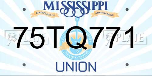 75TQ771 Mississippi License Plate
