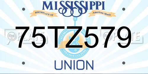 75TZ579 Mississippi License Plate