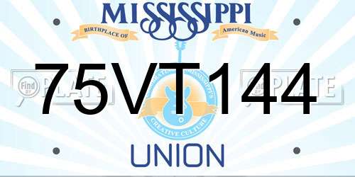 75VT144 Mississippi License Plate