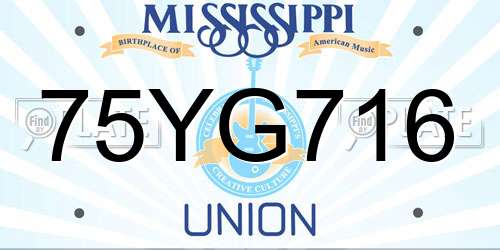 75YG716 Mississippi License Plate