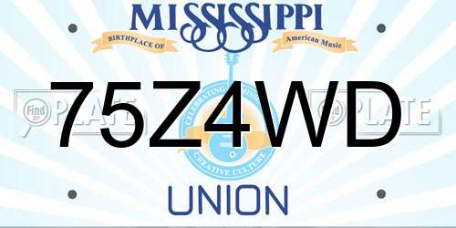 75Z4WD Mississippi License Plate