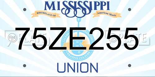 75ZE255 Mississippi License Plate