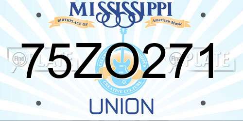 75ZO271 Mississippi License Plate