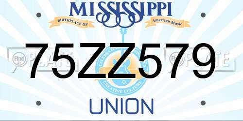 75ZZ579 Mississippi License Plate