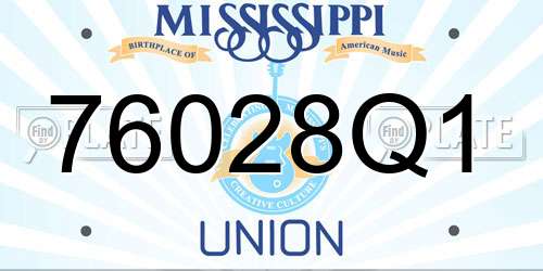 76028Q1 Mississippi License Plate