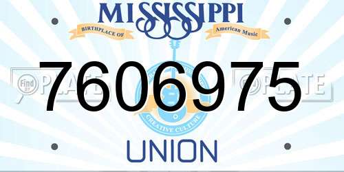 7606975 Mississippi License Plate