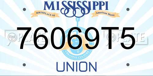 76069T5 Mississippi License Plate