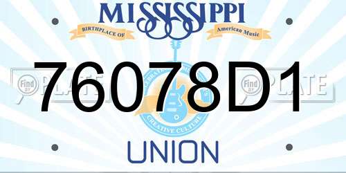 76078D1 Mississippi License Plate