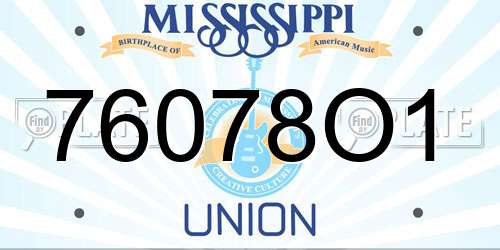 76078O1 Mississippi License Plate