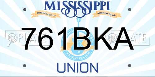 761BKA Mississippi License Plate