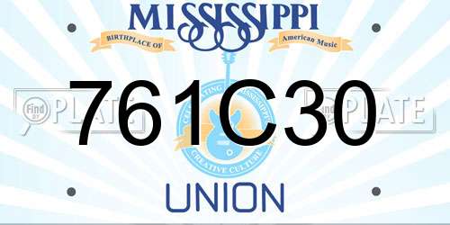 761C30 Mississippi License Plate
