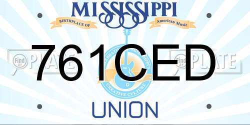 761CED Mississippi License Plate