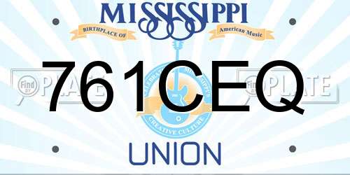 761CEQ Mississippi License Plate