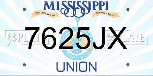 7625JX Mississippi License Plate