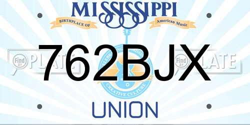 762BJX Mississippi License Plate