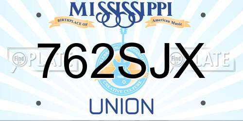 762SJX Mississippi License Plate