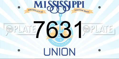 7631 Mississippi License Plate