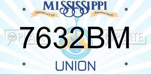 7632BM Mississippi License Plate
