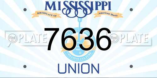 7636 Mississippi License Plate