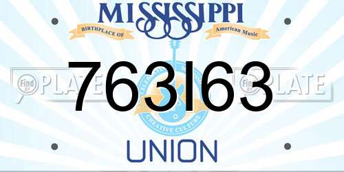 763I63 Mississippi License Plate