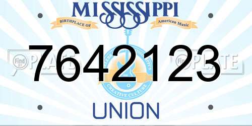 7642123 Mississippi License Plate