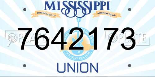 7642173 Mississippi License Plate